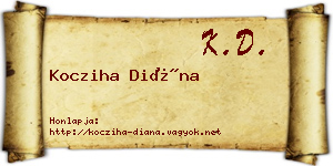 Kocziha Diána névjegykártya